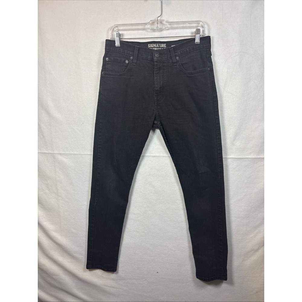 Signature Levi Strauss 32x32 Slim Jeans Mens Black Denim Pants